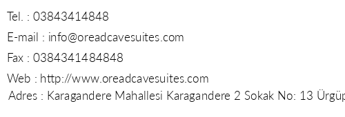 Oread Cave Suites telefon numaralar, faks, e-mail, posta adresi ve iletiim bilgileri